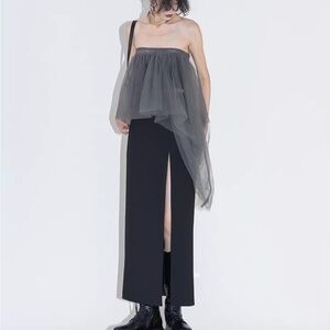 Asymmetric Strapless top